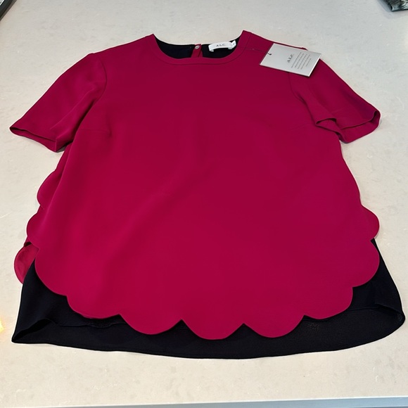 A.L.C. Adams Top- Scalloped Layered Hem NWT Sz 4 - Picture 1 of 9